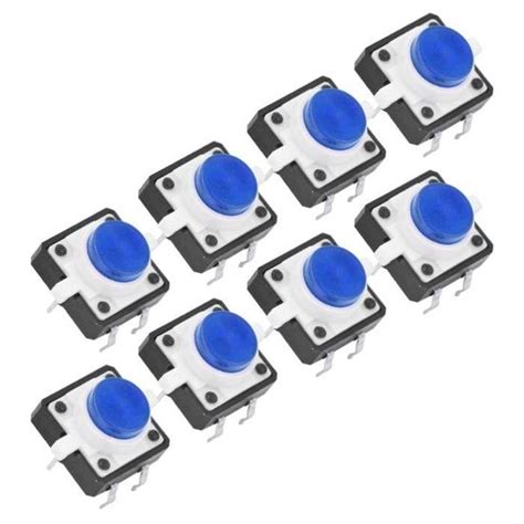 Bleu Pi Ces Interrupteur Bouton Poussoir Tactile Led Micro