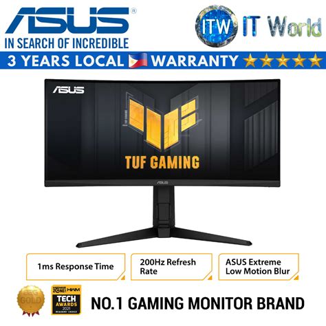 Asus Tuf Gaming Vg30vql1a 295 Wfhd 2560x1080 200hz Va 1ms Mprt 1500r Curved Monitor Shopee