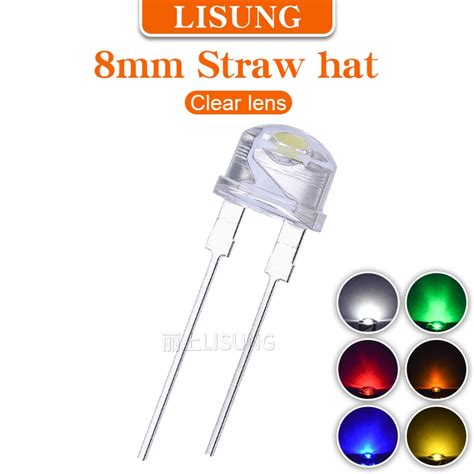 Sombrero De Paja Led F8 Superbrillante 500 Unids Bolsa 8mm Lente