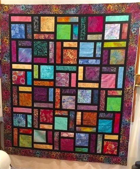 My First Stain Glass Quilt Bluprint Stained Glass Quilt Quilts Scrap Quilt Patterns