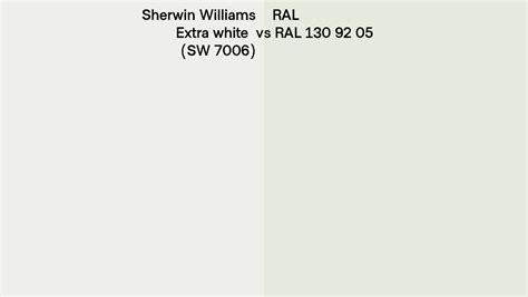 Sherwin Williams Extra White Sw 7006 Vs Ral Ral 130 92 05 Side By Side Comparison