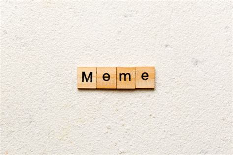 Meme Word Written On Wood Block Meme Text On Table Concept Stock