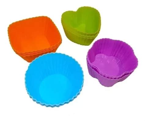 Molde Muffins Silicona Individual X12 Variados Cupcakes