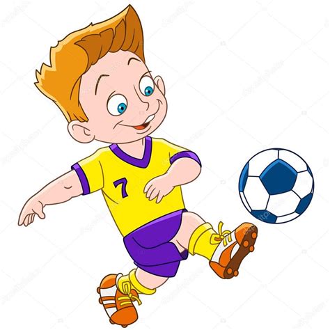 Dibujos Futbolista Dibujo Futbolista Dibujos Animados Chico — Vector