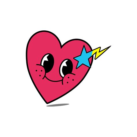 Heart cartoon character vector illustration in a unique style perfect ...