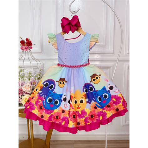 Vestido Infantil Bolofofos Fantasia Infantil Fantasia Bolofofos Menina