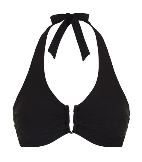 Heidi Klein Black Halterneck Bikini Top Harrods UK