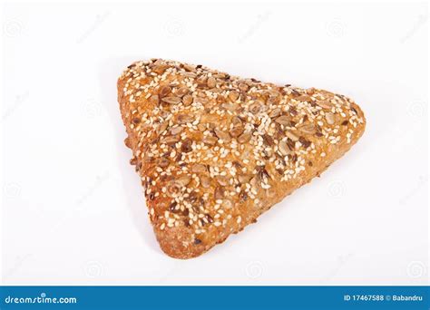 Baked Triangle Bread Isolated On White Background Royalty Free Stock