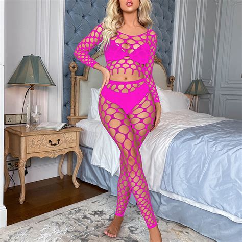 Htnbo Women S Exotic Lingerie Sets Mesh Sexy Hollow Out Solid Color