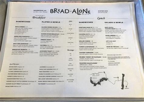 Online Menu of Bread Alone Restaurant, Woodstock, New York, 12498 - Zmenu