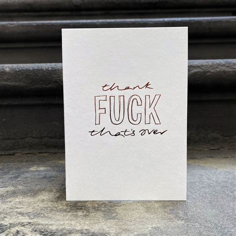 Thank Fuck That S Over Luxury Hand Foiled Christmas Card Etsy UK