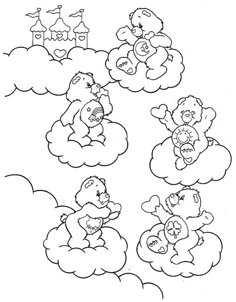 Desenho De Ursinhos Carinhosos Nas Nuvens Para Colorir Tudodesenhos