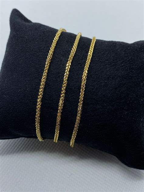 18k Solid Gold Foxtail Chain Foxtail Chain Foxtail Necklace Etsy Canada