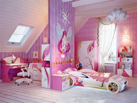 Girl Bedroom With Race Car Bed Room Decor And Design