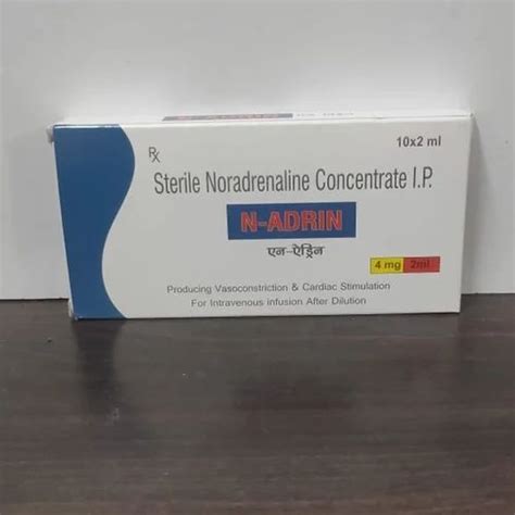 N Adrin Liquid Sterile Noradrenaline Concentrate Ip Prescription