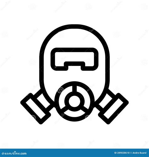 Gas Mask Line Icon Illustration Vector Graphic Stock Illustration