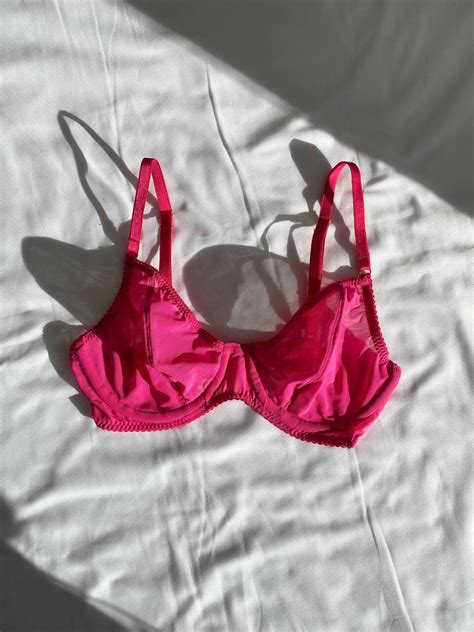 Sparkling Pink Mesh Lingerie Set Basic Lingerie Bra And Panty Set Mesh Panty Etsy