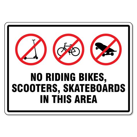 No Riding Bikes Scooters Skateboards In This Area Sign The Signmaker