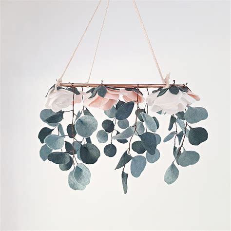 Rose Baby Cot Mobile Silver Dollar Eucalyptus The Tsubaki