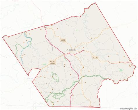 Map of Carroll County, Virginia - Thong Thai Real