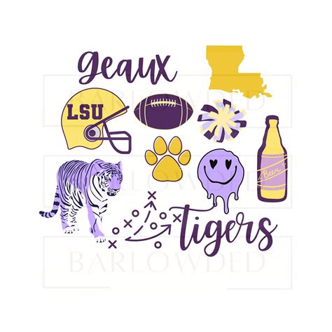 Geaux Tiger Lsu Collage Png  Svg Dateien 2 Schriftoptionen Nur