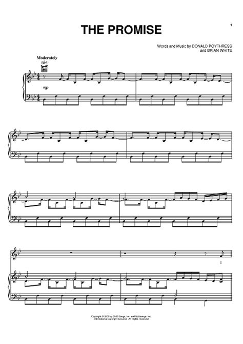 The Promise Sheet Music By The Martins For Pianovocalchords Sheet