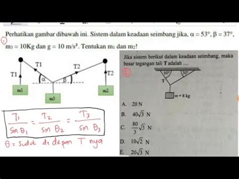 Dua Soal Tegangan Tali T T T Yang Digantung Beban M M M Dari