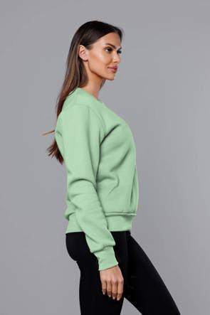 Bluza dresowa damska ze ściągaczami pistacjowa W01 60 J STYLE