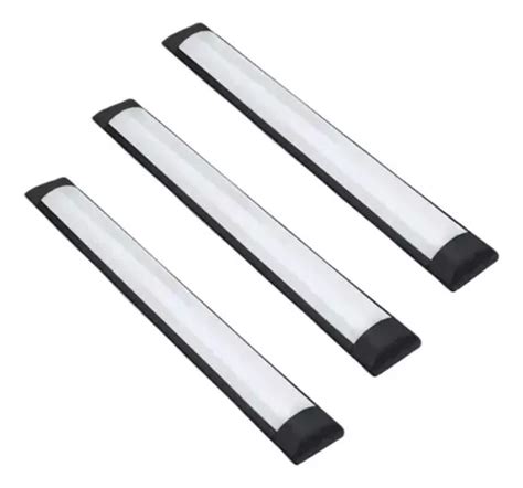 Kit 3 Luminária Tubular Sobrepor Led Linear 60cm 20w Frio