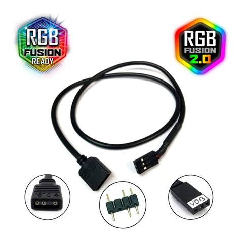 Cabo Adaptador VDG Para 3 Pinos ARGB 5v Gigabyte Rgb Fusion 2 0