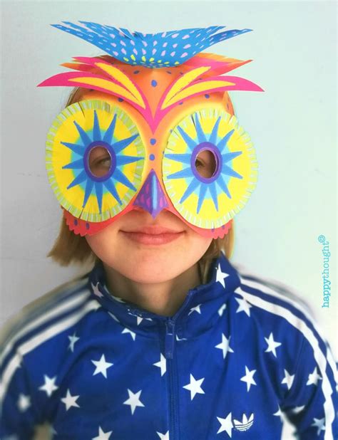 Printable Alebrije Masks Make Diy Jaguar Fox Owl And Rabbit Masks