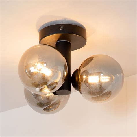 Black Bathroom Ceiling Light Modern Trudy IP44 Lampgiant