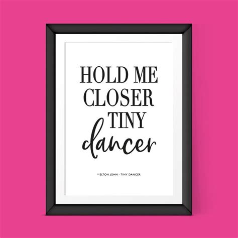 Elton John Tiny Dancer Song Lyrics Music Wall Art - Etsy