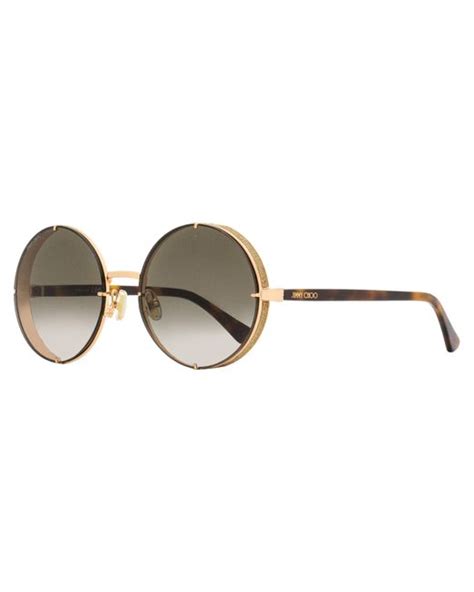 Jimmy Choo Round Sunglasses Lilo Gold Copper 58mm In Black Lyst