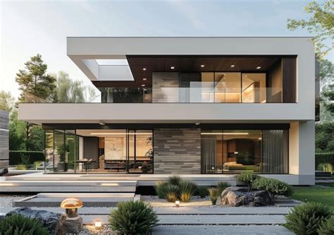 Premium Photo | Modern Minimalist House Exterior Design