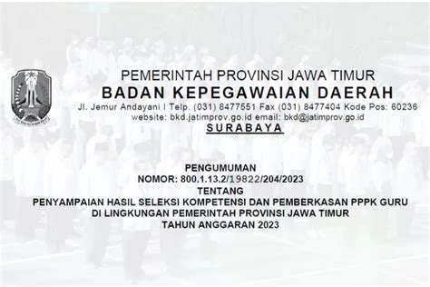 Pengumuman Resmi Ini Nama Nama Peserta Pppk Guru Jawa Timur Yang Lulus