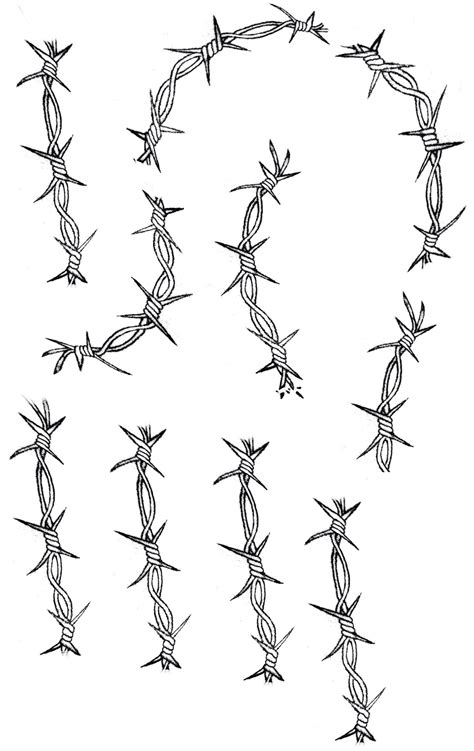drawing of barbed wire 1