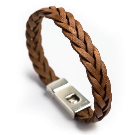 Bracelet Homme Cuir Tress Marron L E Cr Ations