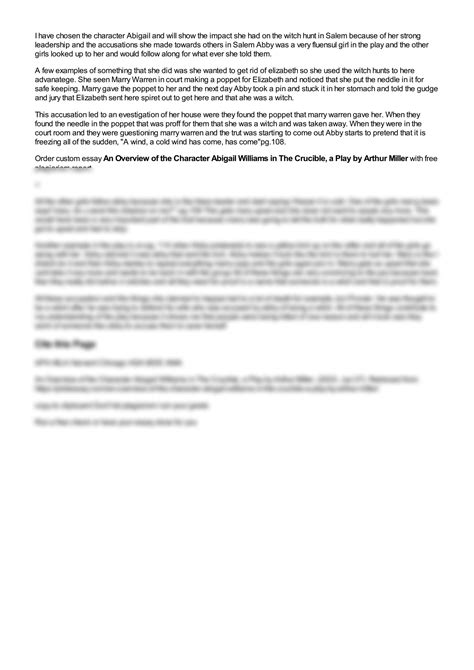 Monologues From The Crucible Abigail Williams Play 9