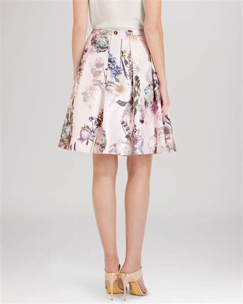 Ted Baker Quincci Floral Pleated Skirt In Pink Lyst