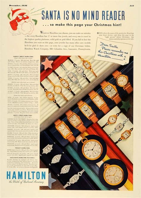 1936 Hamilton Christmas ad ‹ Strickland Vintage Watches