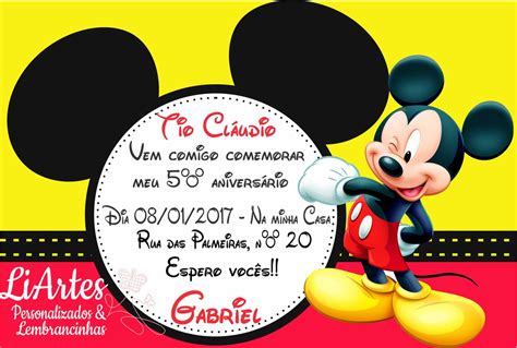 Descobrir Imagem Fundo Convite Mickey Br Thptnganamst Edu Vn