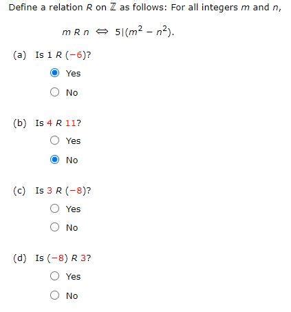 Solved Define A Relation R On Z As Follows For All Integers Chegg