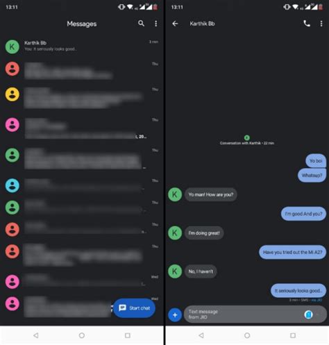 Android Messages Gets An Awesome Dark Mode With New Material Theme Look