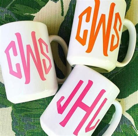 Monogram Coffee Mug Etsy Monogram Coffee Mug Mugs Monogrammed