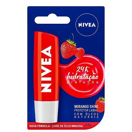 Hidratante Labial Nivea Morango Shine H Condessa Cosm Ticos E