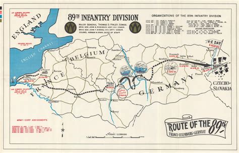 Route of the 89th. France - Luxembourg - Germany.: Geographicus Rare ...