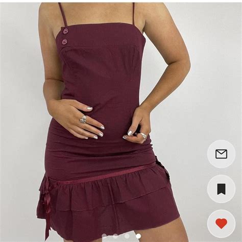 Sexy Burgundy Red Dress Repop From Remass Size Uk 8 10 Depop