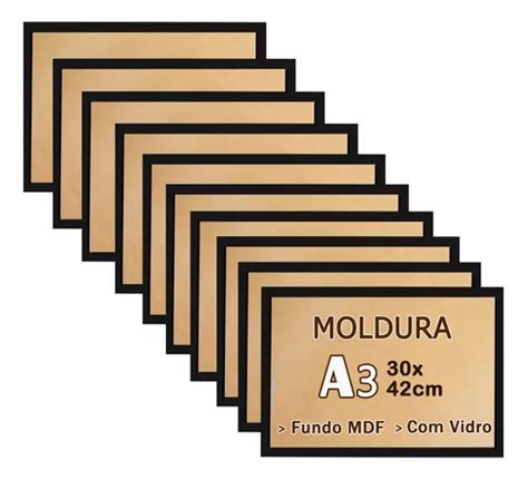 Kit Molduras A Quadros X Vidro Moldura Laqueada Cor Preto