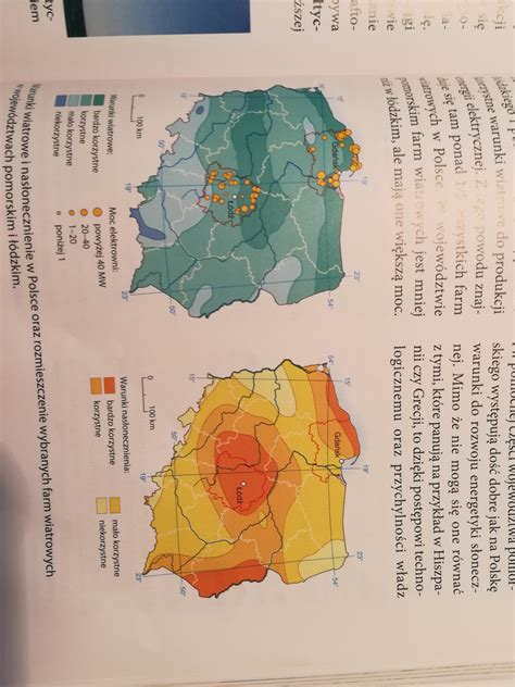 Na podstawie map zamieszczonych W podręczniku oceń czy warunki